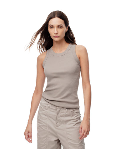 Camiseta slim fit taupe