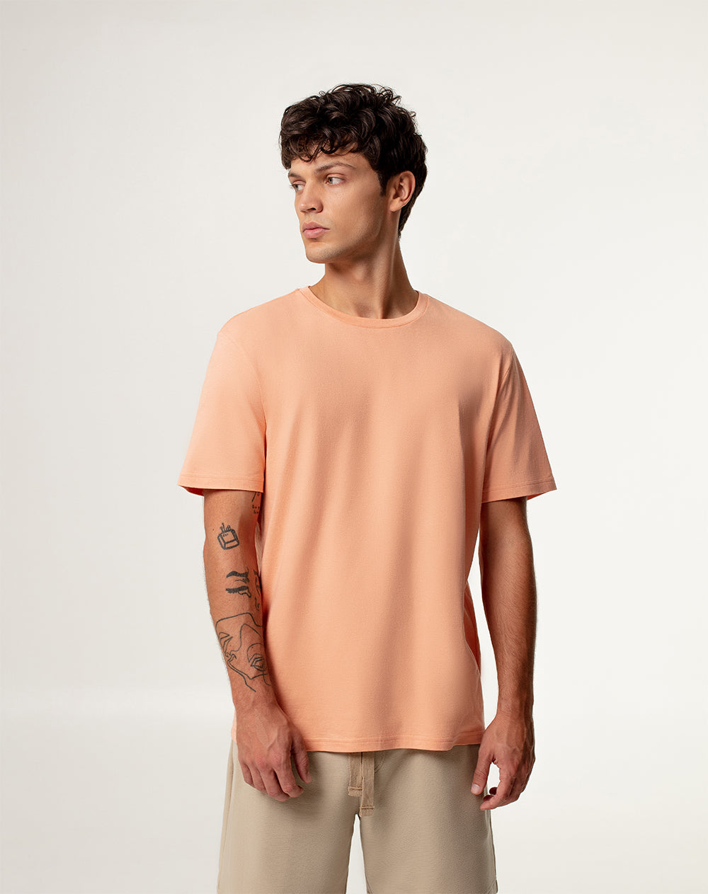 Camiseta Pijo Pijo slim fit manga corta naranja