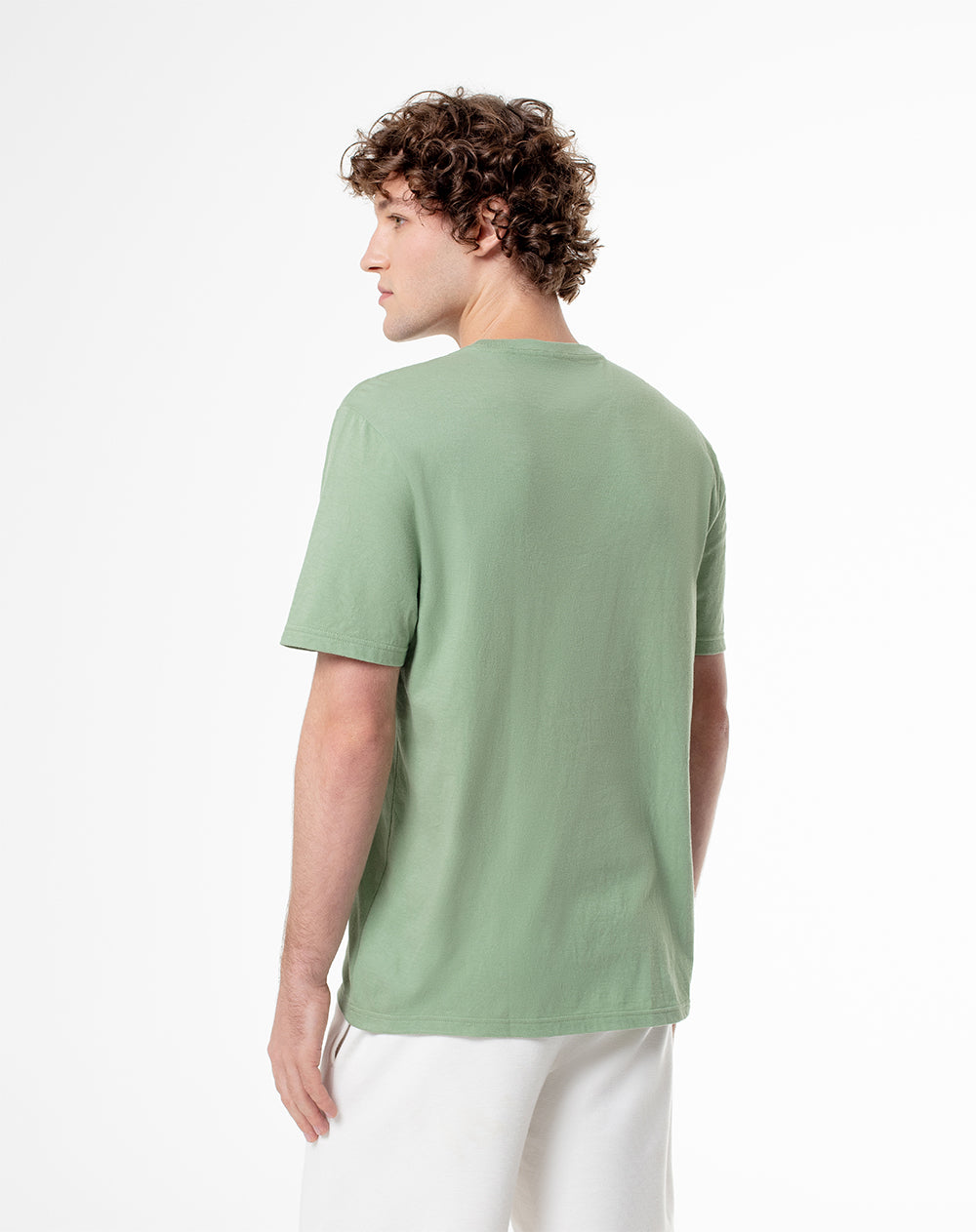 Camiseta slim fit manga corta verde