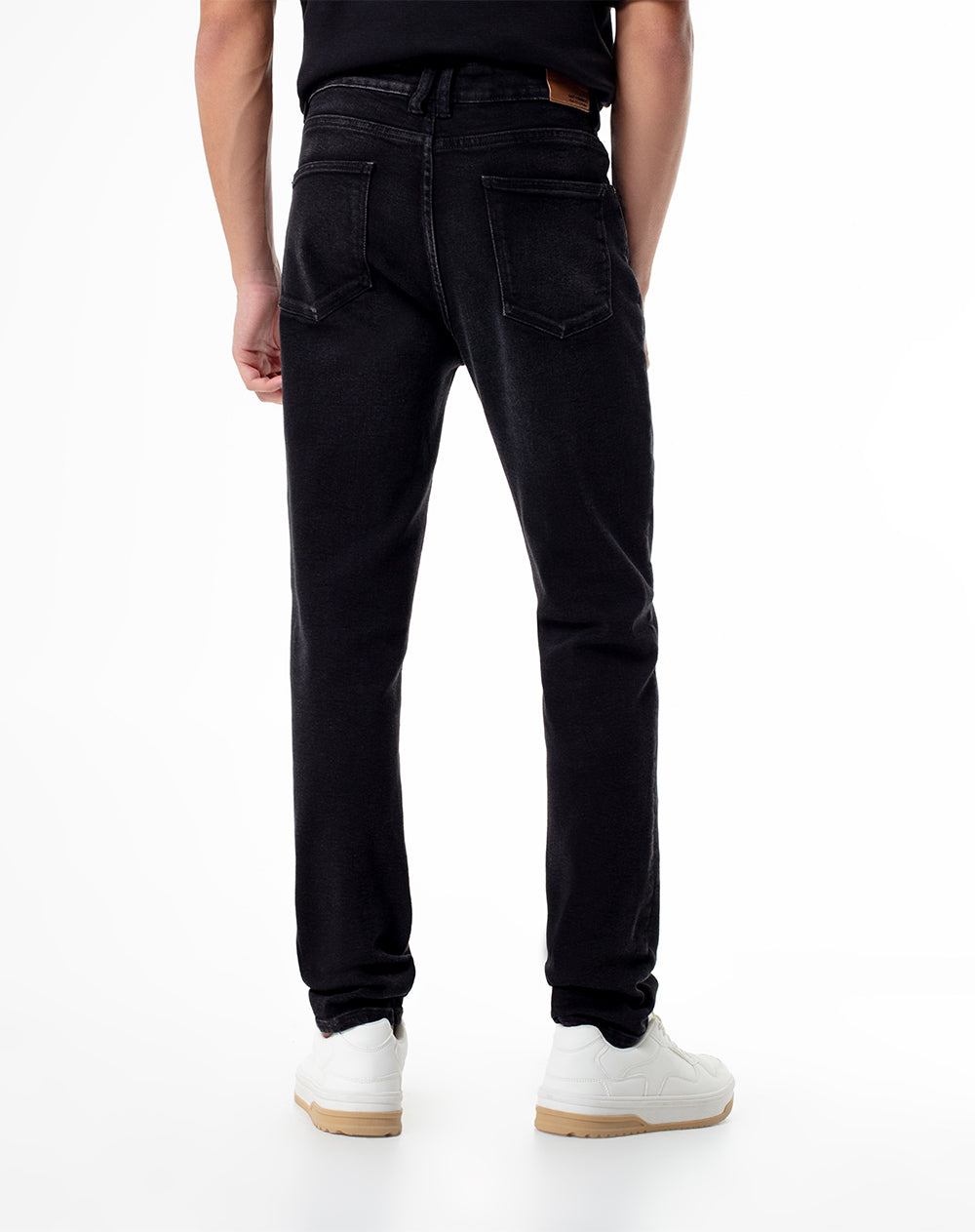 Jean skinny fit tiro medio denim negro