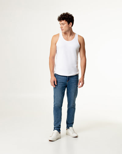 Jean skinny fit tiro medio indigo