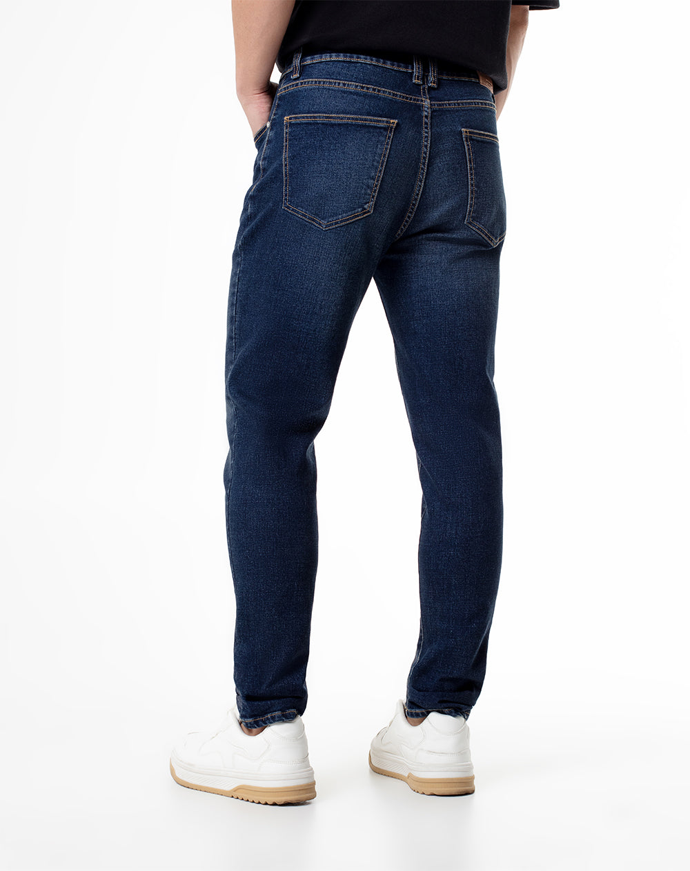 Jean skinny fit tiro medio indigo oscuro