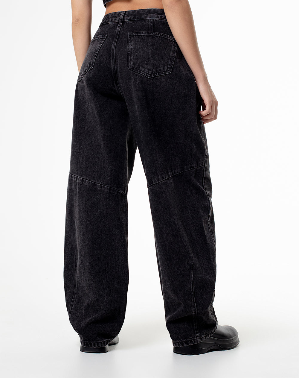 Jean baggy fit tiro medio denim negro