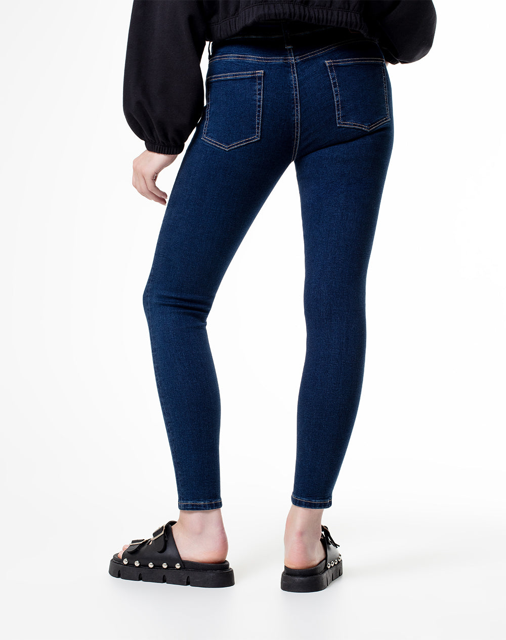 Jean Super skinny fit tiro medio indigo oscuro