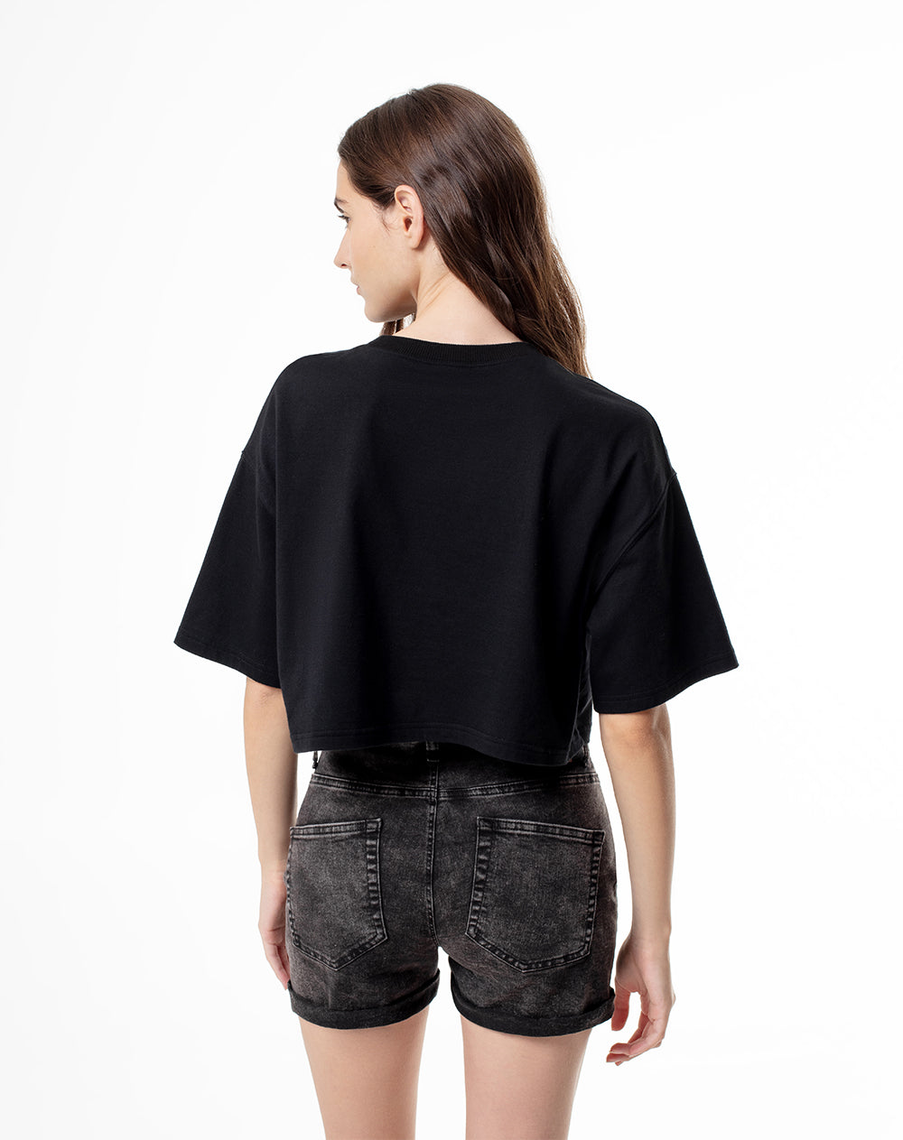 Short pantaloneta denim negro