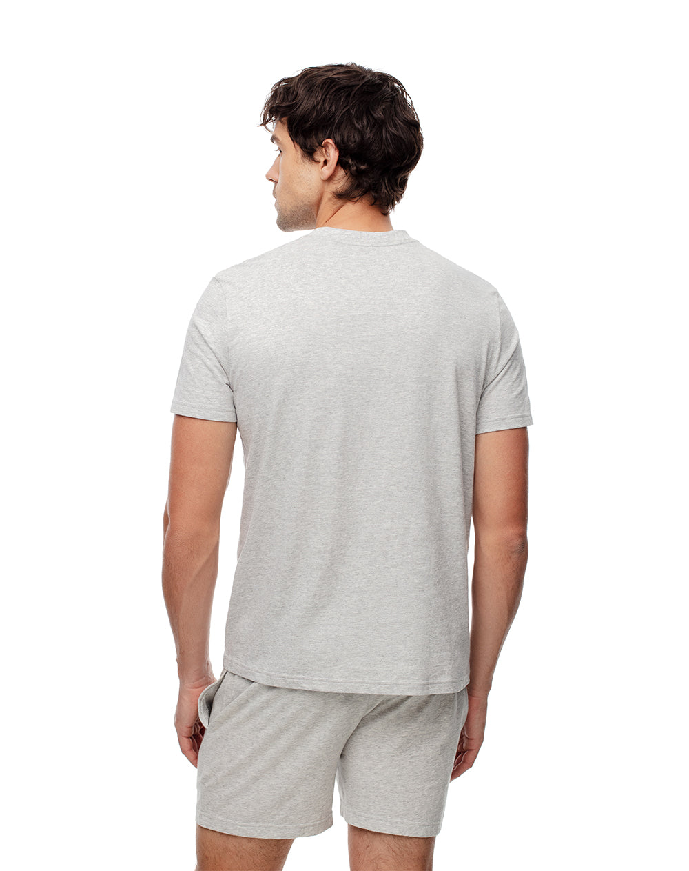 Camiseta relaxed fit manga corta gris jaspeada