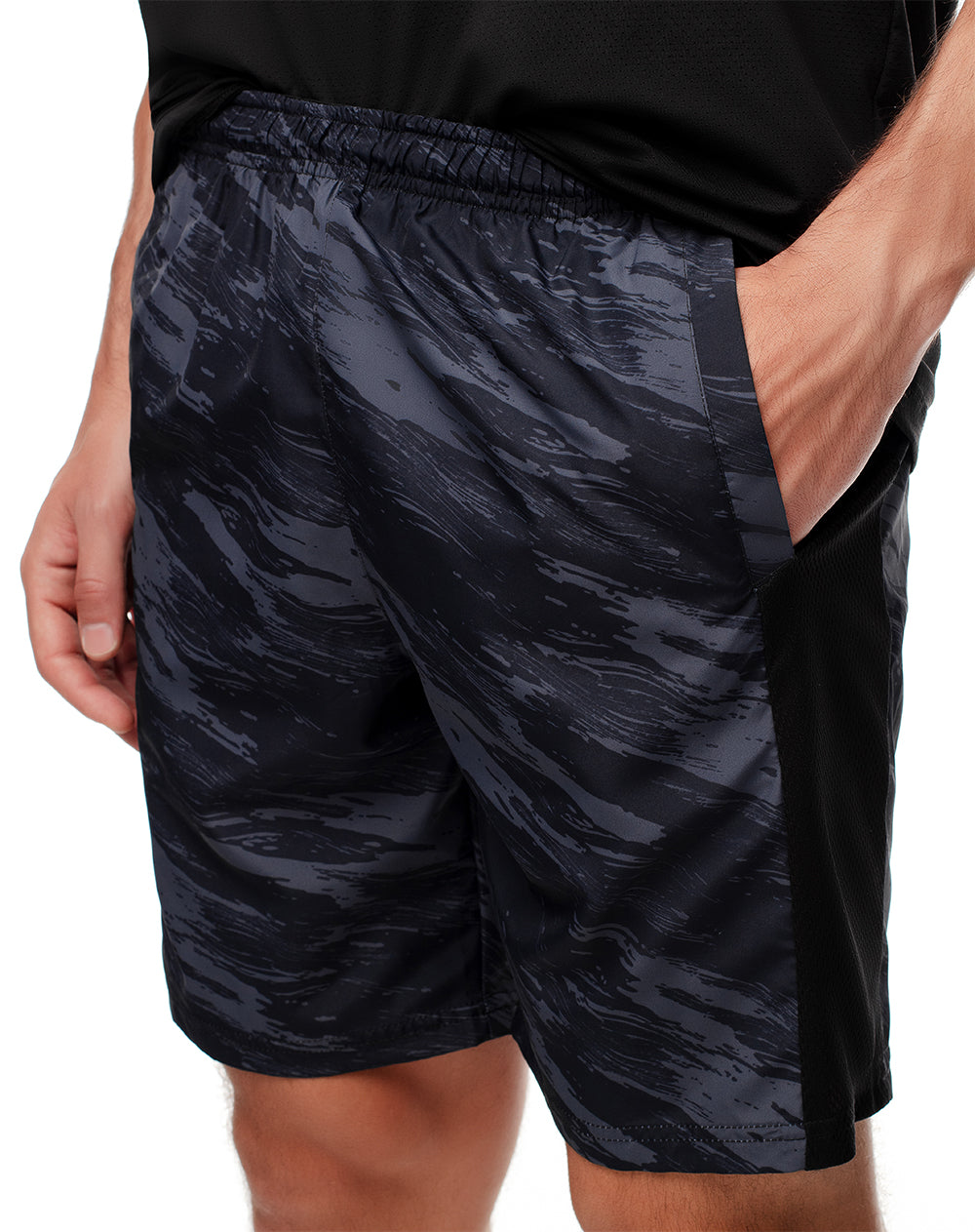 Pantaloneta negro estampado