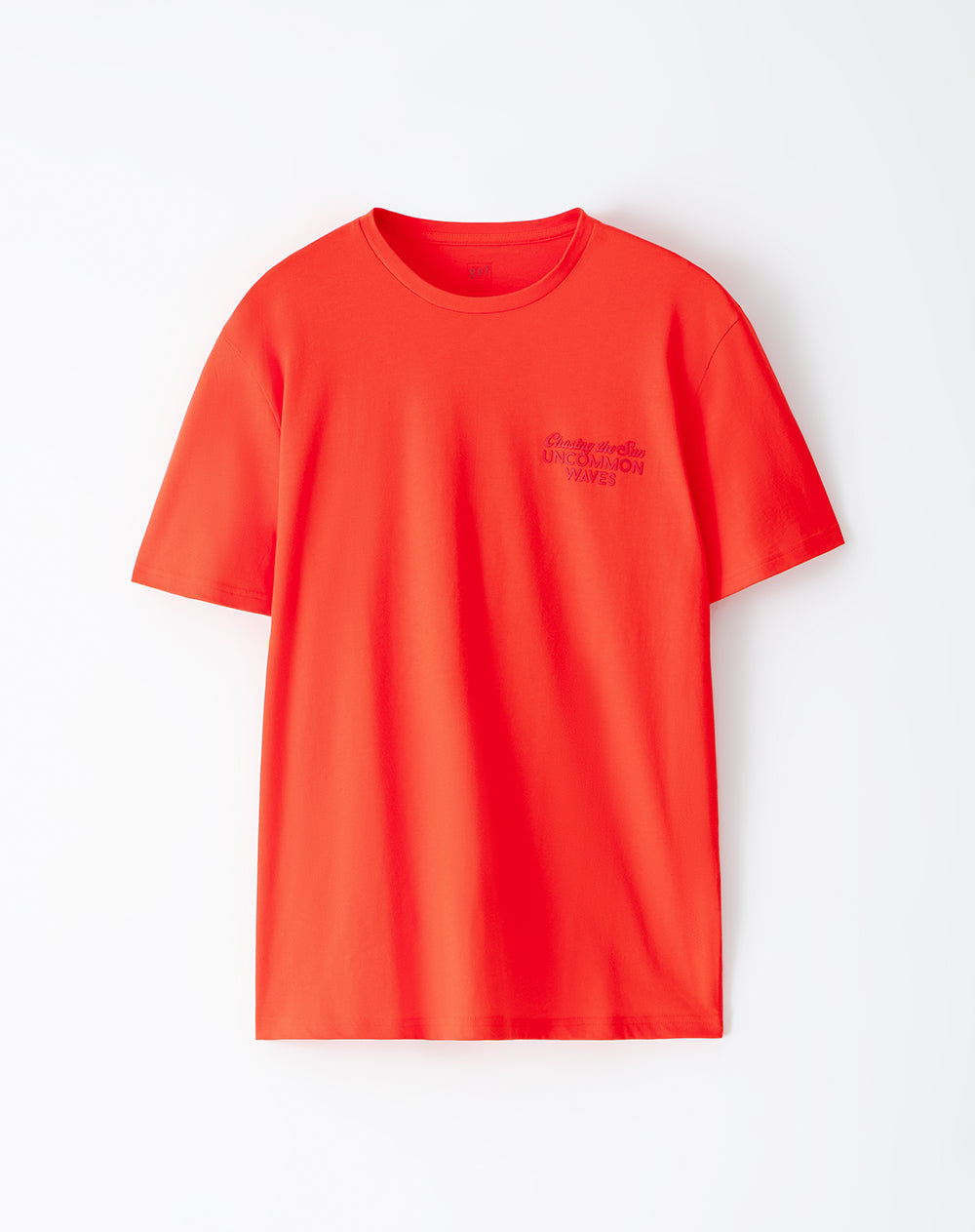 Camiseta regular fit manga corta naranja brillante